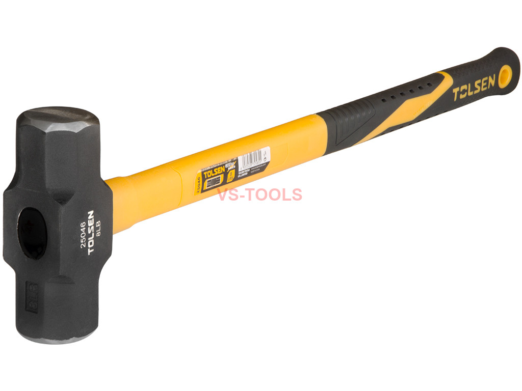 8Lb 36inch Heavy Duty Sledge Hammer Fibreglass Handle Rubberized
